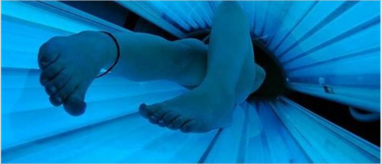 Woman tanning bed